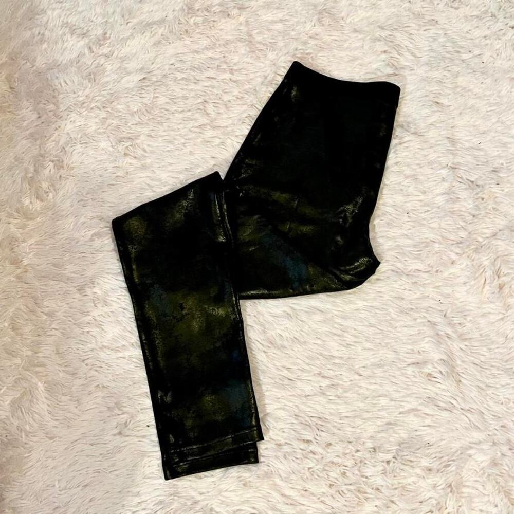 Black Gold Faux Leather Grunge Glam Edgy Punk‎ Gritty Witchy Statement Leggings
